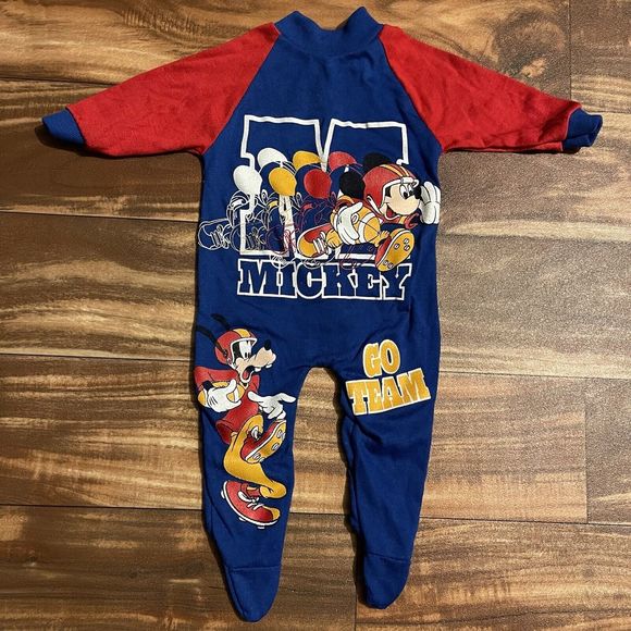 Vintage Mickey Mouse Disney One Piece Toddler Youth Suit Size 0-3 Months - Picture 2 of 9